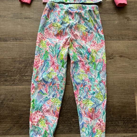 Lilly Pulitzer Pottery Barn Mermaid Cove snug 100% organic cotton pajamas size 4 - Picture 6 of 14